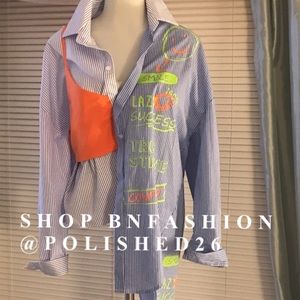 Asymmetrical Button Down Shirt